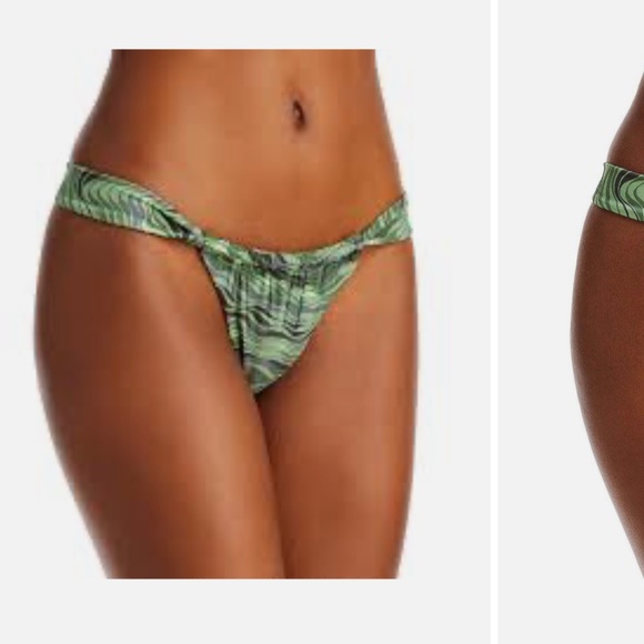 Cult Gaia Manon Printed Bikini Bottom Green XS NWT - Picture 3 of 3